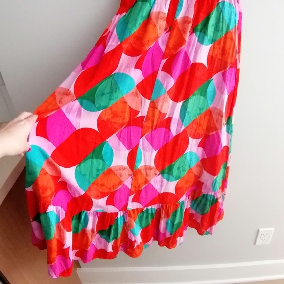 Anthropolgie Abel The Label Asymmetrical Geometic Colourful Midi Dress Small - Picture 12 of 17